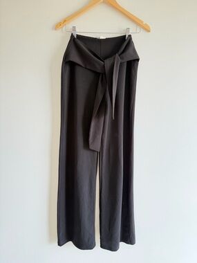 Suzy Shier Wide Leg Pants | Black Tie Waist Trousers | High Waisted | Size Small